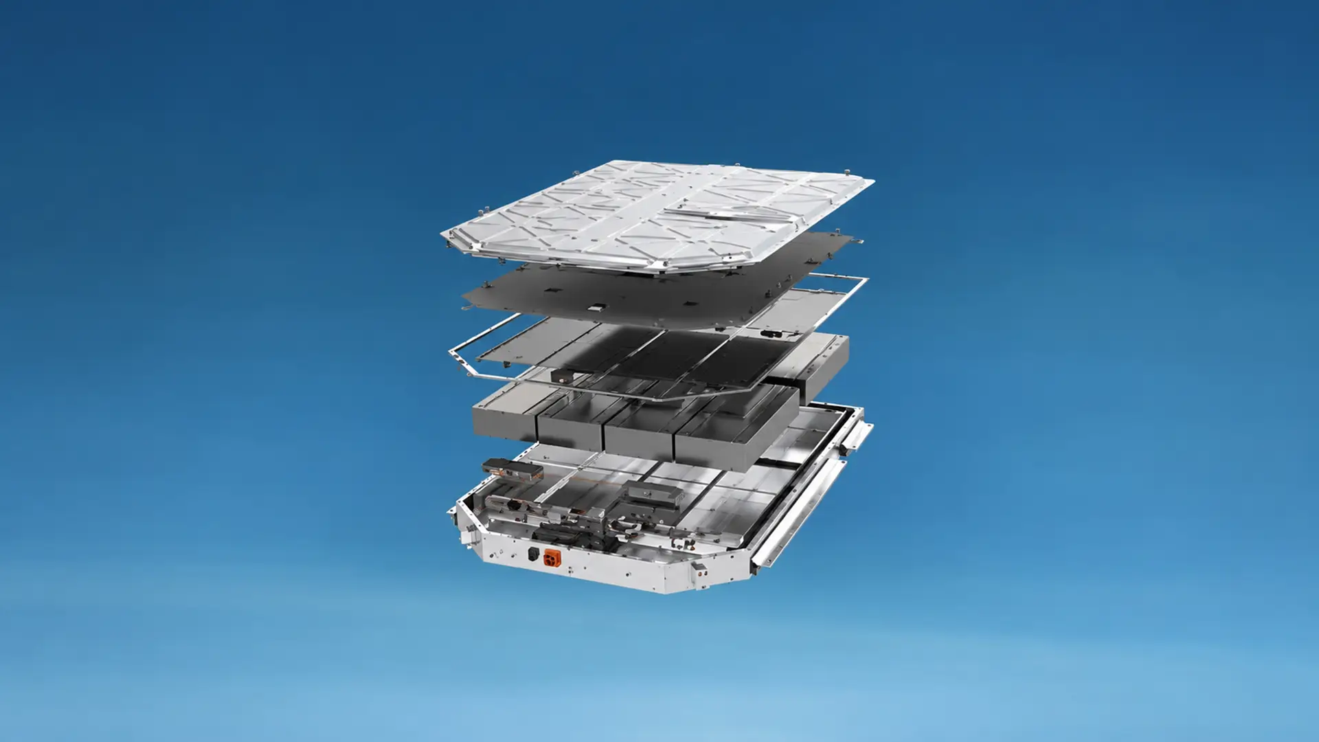 Exploded Modular Battery Pack Assembly